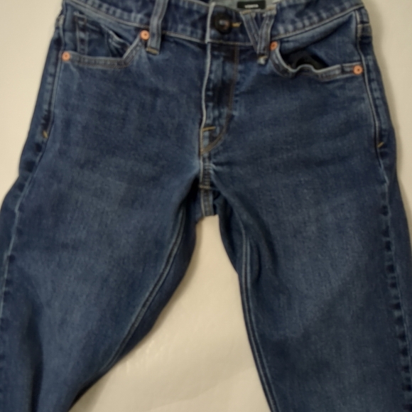 Volcom Vorta Slim Straight Designer Jeans Women's Size 28 Blue Cotton - Picture 8 of 9